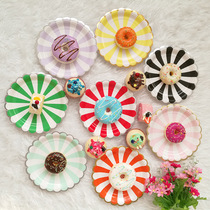 Event decoration paperboard disposable childrens birthday party arrangement tableware dessert plate picnic plate cake dish