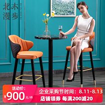 North Wood household Nordic fashion bar table and chair combination high-legged round table Modern simple light luxury marble bar table