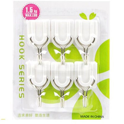 (6 clothes) Creative home white Mighty Stick Hook hook hanging clothes hook load bearing 1 5k-Taobao
