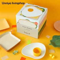 South Korea Straight Mail Dailylike Cute Next Afternoon Tea Breakfast Cutlery Dish Cartoon Ceramic Dish Sweet Dish