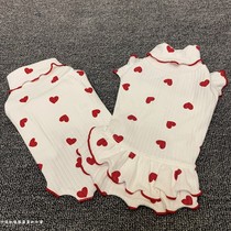 Spring and autumn peach heart base T-shirt wild embroidery high collar long sleeve dog base inside Teddy puppy clothes