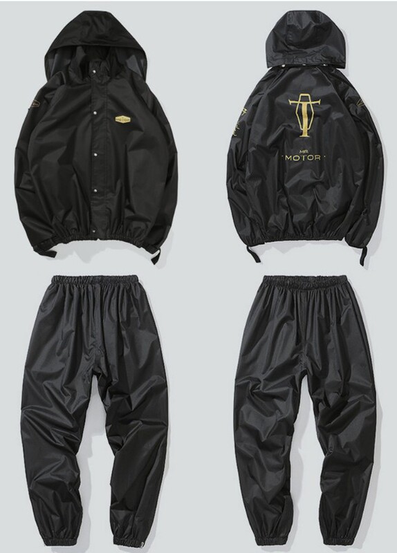 Mr Moto Retro Motorcycle Electric Vehicle Professional Waterproof and Windproof Harley Split Raincoat Jacket and Rain Pants