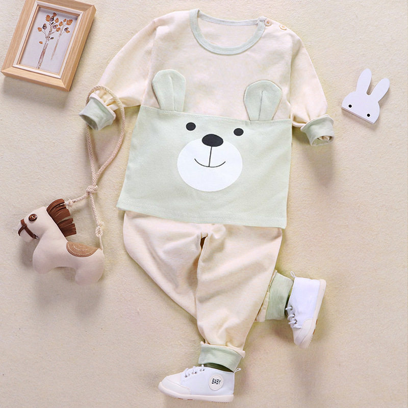 Children's Pure Cotton Underwear Sets Spring Autumn Clothing Baby Autumn Clothes Sanitary Pants Kid Clothes Color Cotton Home Clothing Two Sets Cotton