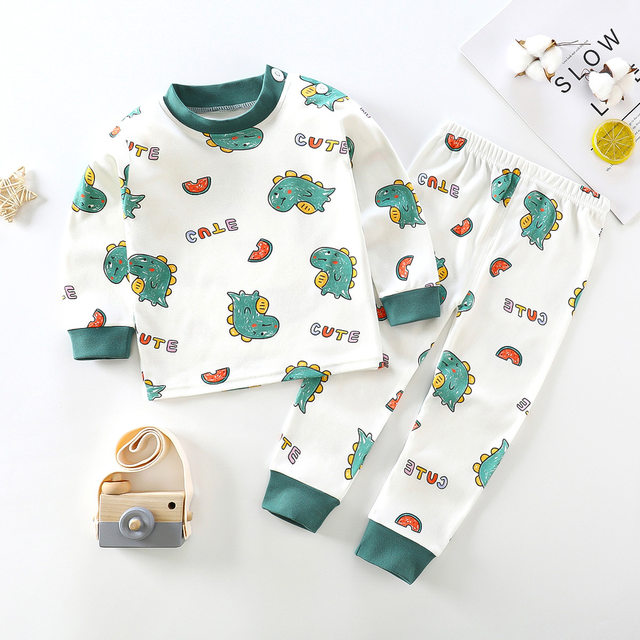 Children's autumn clothing set cotton baby underwear cotton sweater baby pajamas boys and girls home service autumn clothing long johns