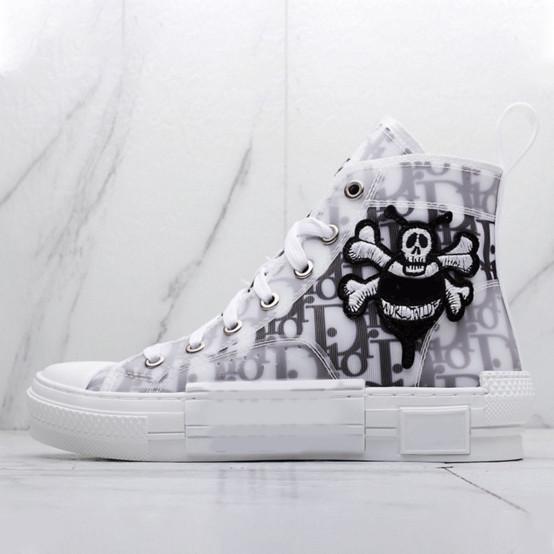 Honeybee, Skeleton And High Helptop D home b23 Gao Bang canvas shoe male QIANJIAO Dior Graffiti Old flower letter gym shoes leisure time Low Gang skate shoes female