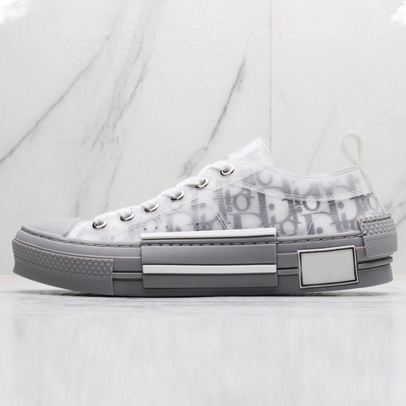 Light Gray And Low Helptop D home b23 Gao Bang canvas shoe male QIANJIAO Dior Graffiti Old flower letter gym shoes leisure time Low Gang skate shoes female