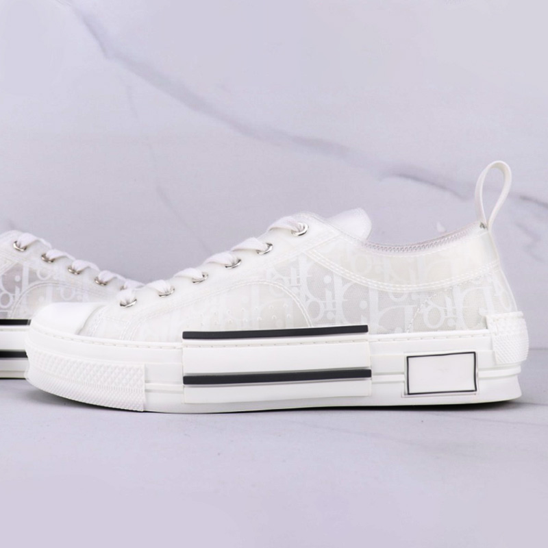 Pure White Low Help & Send Special Expensive Packagingtop D home b23 Gao Bang canvas shoe male QIANJIAO Dior Graffiti Old flower letter gym shoes leisure time Low Gang skate shoes female