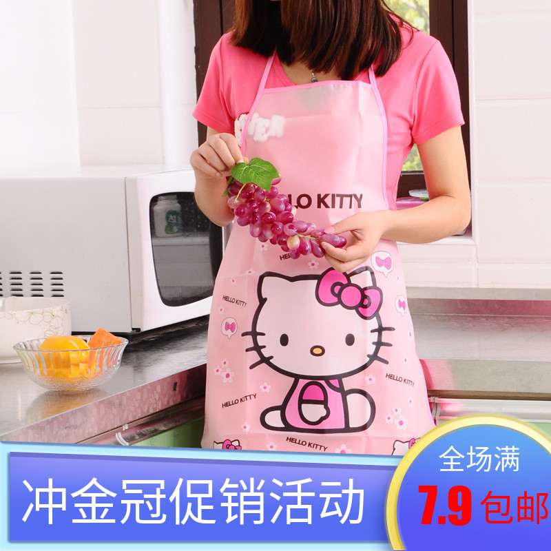 Cute Cartoon Waterproof Anti Oil Princess Lady Apron Korean version Fashion kitchen Cooking half-body adult sleeveless waist