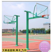 Basketball rack Standard buried adult outdoor fixed basketball rack round tube T-shaped basketball rack
