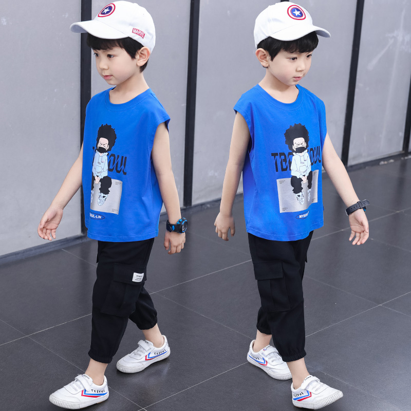 Trẻ em quần áo cậu bé bộ mùa hè váy 2020 mới của Hàn Quốc phiên bản của cậu bé dương cậu bé mùa hè ngắn tay áo triều đẹp trai lớn của trẻ em.