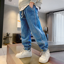 Boy jeans spring slim fit children pants spring clothing foreign air boy handsome boy handsome boys casual pants spring autumn tide