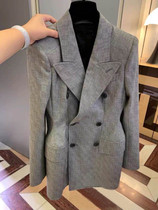 Overseas discount 2022 Spring and autumn winter double-row button Grow commuter collection waist display slim new lady suit jacket