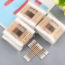 Disposable cotton swab quality digging ear spoons wood stick cotton sign with double head small package makeup cotton pull cleaning cotton swab