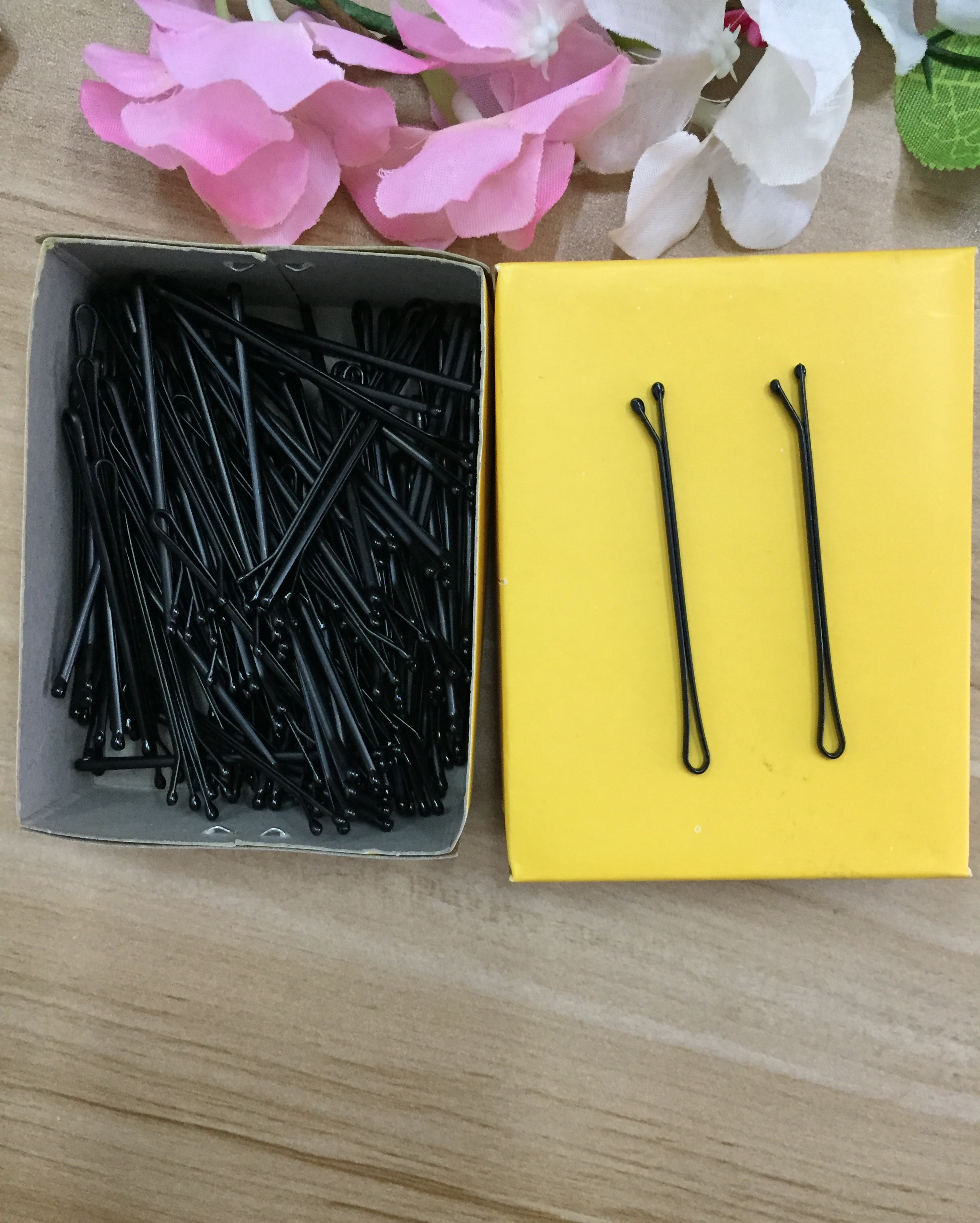 Boxed round head Iron hair card round head word clip makeup shape with single product iron hairpin round head clip photo studio