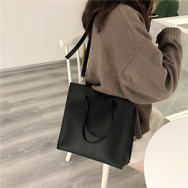 2019 phiên bản Hàn Quốc mùa xuân hoang dã chéo chéo túi khí giản dị công suất lớn túi màu rắn vai túi đơn giản - Túi xách nữ túi đeo chéo nữ da thật