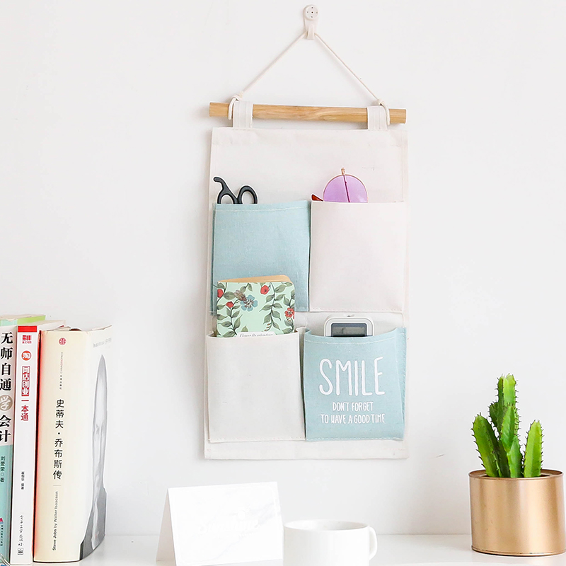 Cashier Bag Wall Hanging Make-up Room Bathroom South Korea Fabric Cute Nordic Style Rear Wall-mounted Hanging Bag Sleeve