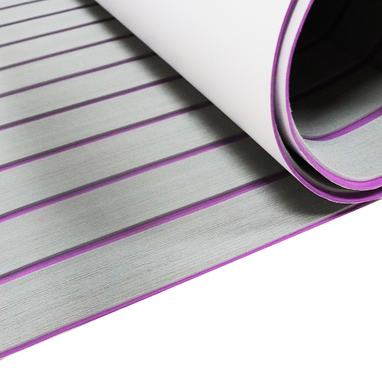 EVA imitation teak gray purple yacht RV boat deck mat moisture-proof anti-UV wear-resistant belt adhesive can be customized