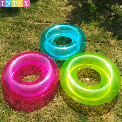 INTEX big boy swimming ring solid color transparent no handle Red Blue Green learning swimming blisters small armpit circle