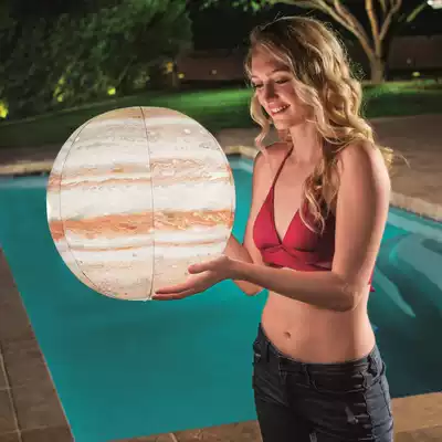 Jupiter pattern beach ball self-luminous water ball solar system shape luminous inflatable ball children water game ball