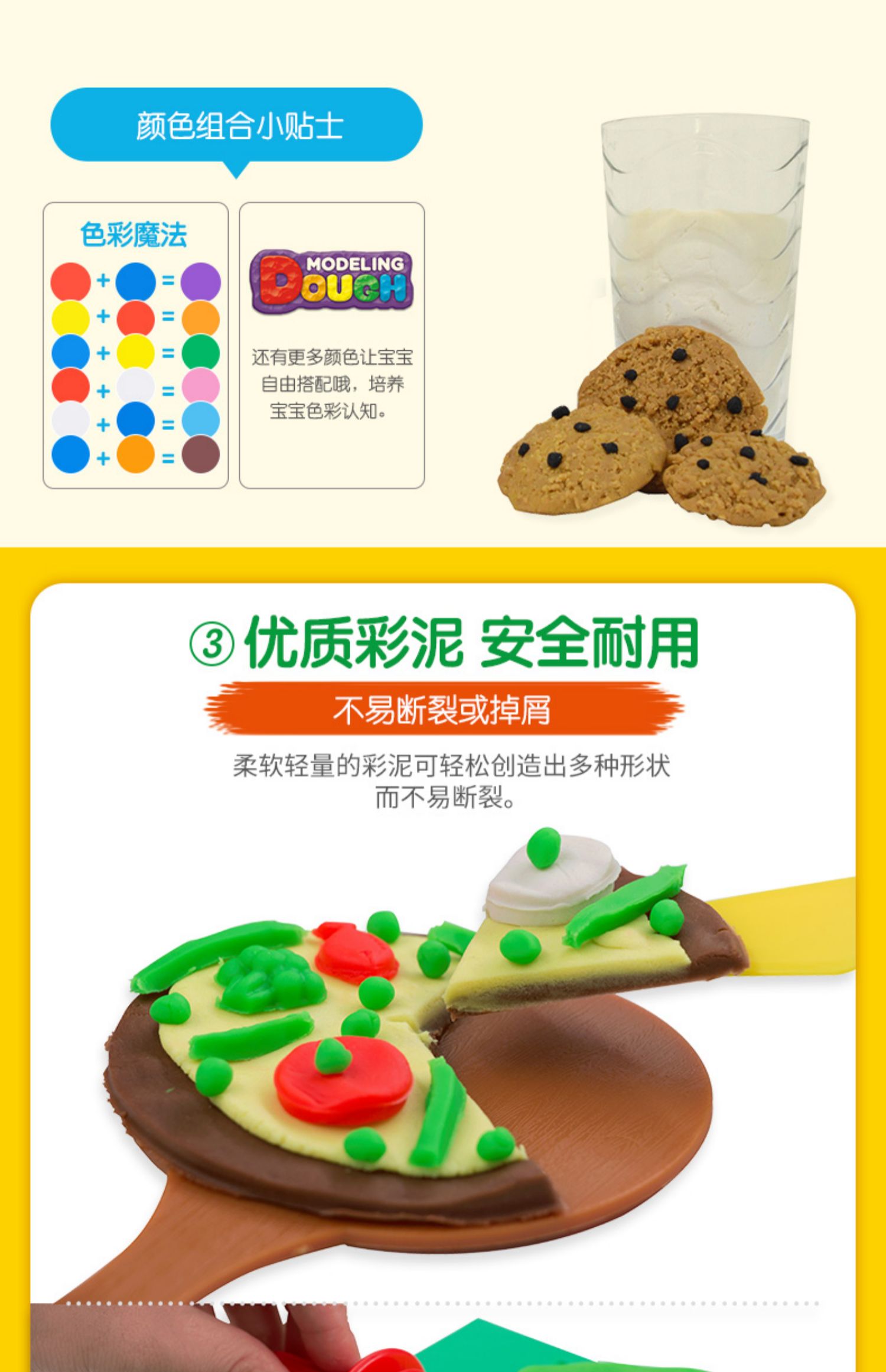 Crayola / Crayola Puzzle Handmade Color Pizza Pizza Deluxe Set A1-1030L - Đất sét màu / đất sét / polymer đất sét, đồ chơi cho bé 2 tuổi