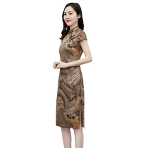 Silk dress for women 2023 summer new style temperament goddess small high-end Xiangyunsha improved cheongsam skirt