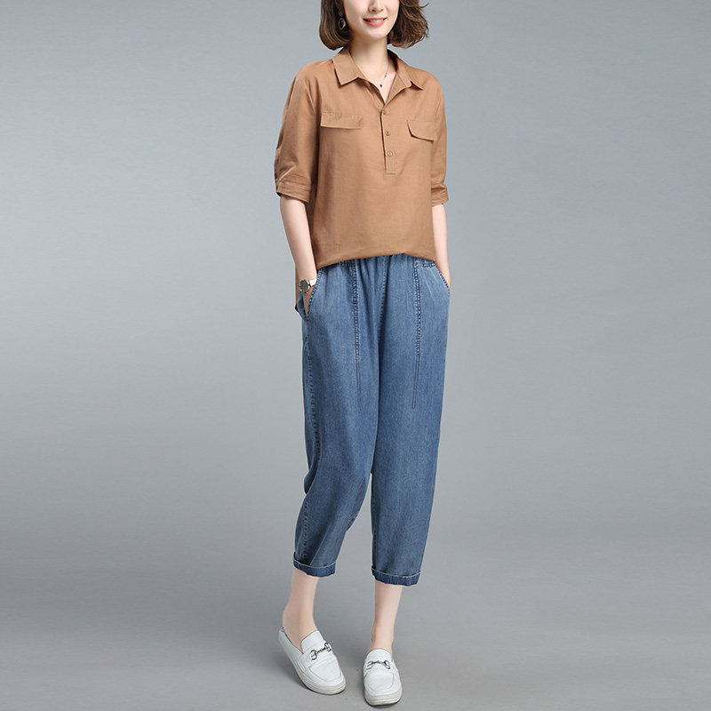 Summer casual fashion thin denim suit women's summer dress 2022 new temperament Western style age-reducing summer two-piece suit