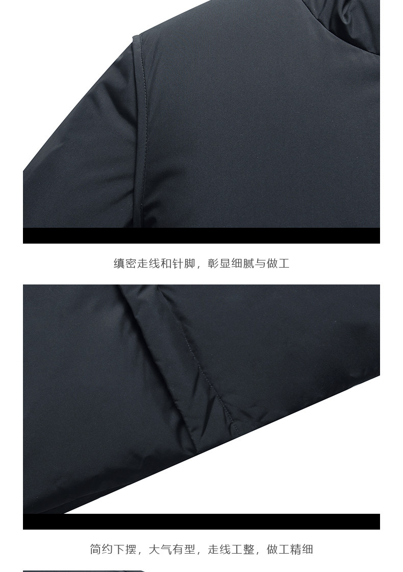 高梵 男士加厚加绒中长款羽绒服 90%含绒量 图11