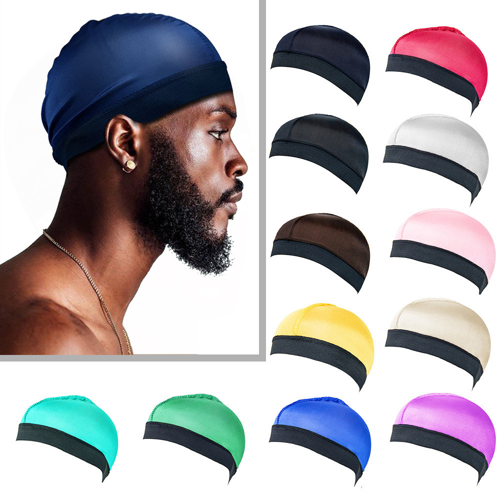dome wave cap – elastic band stretch skull cap for men