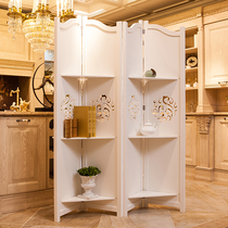 Palace European-style screen fashion partition folding screen simple porch mobile modern auspicious clouds White Hollow screen