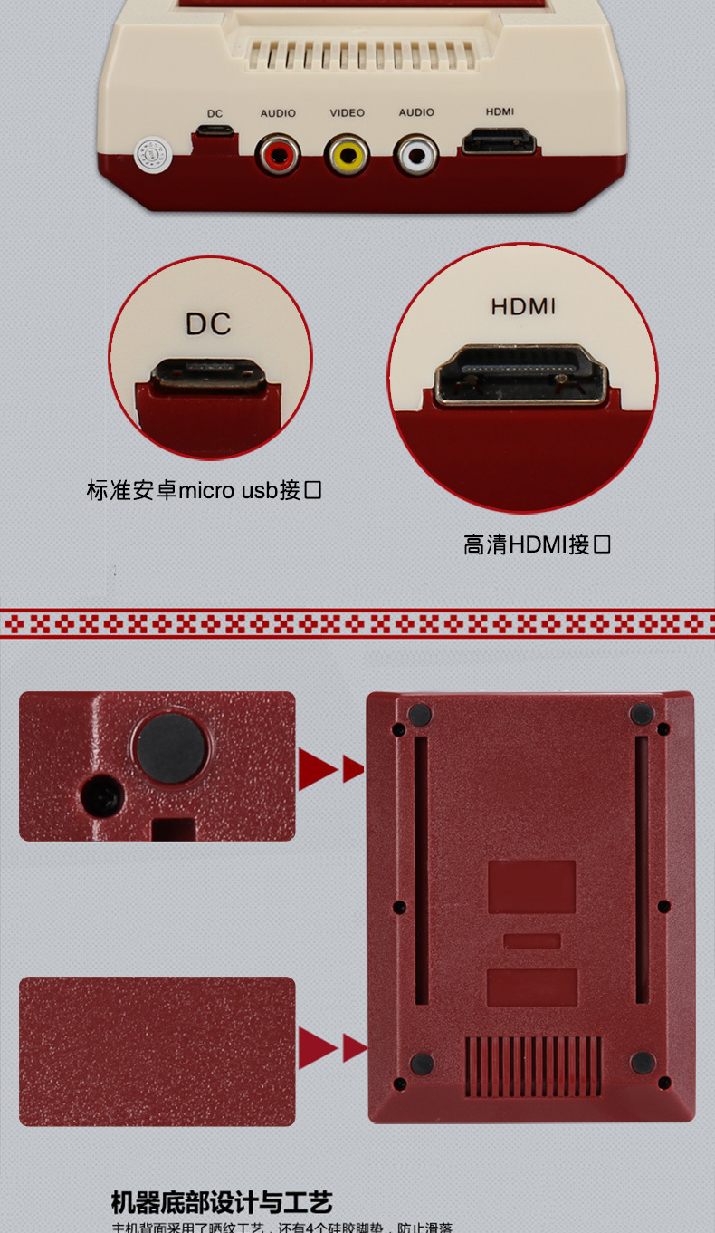 Overlord Kid K10 Mini 8-bit FC Nỗi nhớ Bản sao HDMI HD 621NES Trang chủ Trò chơi TV hoài cổ tay cầm chơi game xbox
