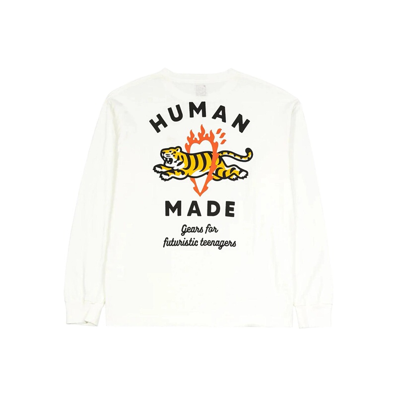 Human Made Ss26 Autumn/Winter Series Tiger Pattern Print Round Neck Long Sleeve T-Shirt Unisex
