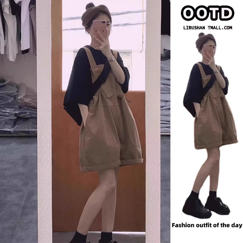 Maternity Summer Outfit Set, Fashionable and Stylish, 2025 New Style Tops, French Style Wear during Pregnancy, Overalls for Summer