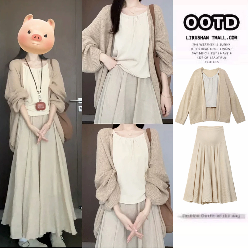 Maternity Wear Autumn Dress 2026 New Stylish Half-Length Skirt Outfit for Pregnancy, Complete Set for Autumn and Winter Maternity Wear Autumn Dress 2026 New Stylish Half-Length Skirt Outfit for Pregnancy, Complete Set for Autumn and Winter