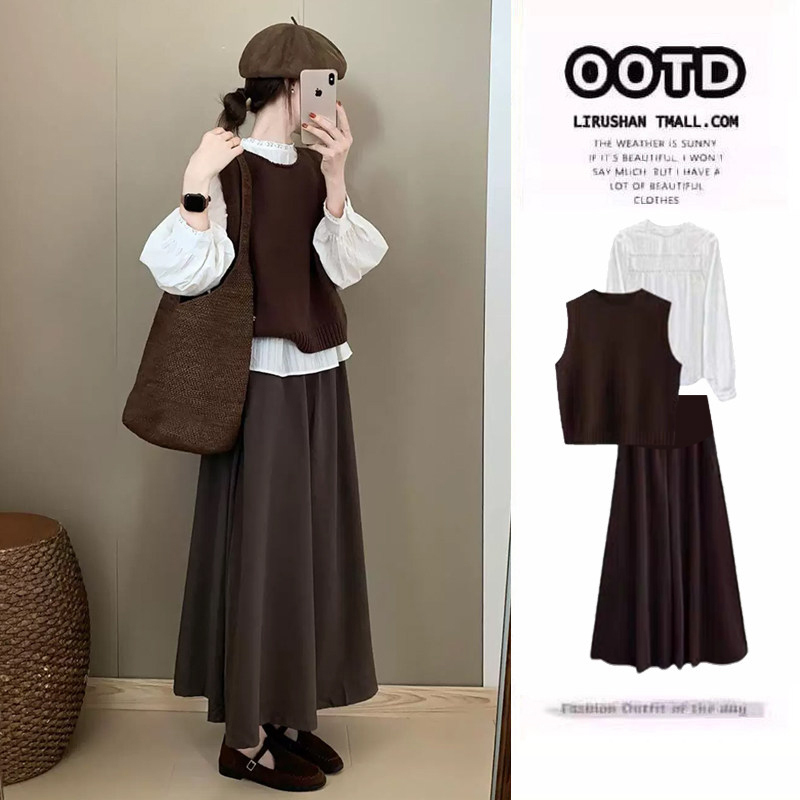 Maternity Wear Autumn Dress 2026 New High-End Skirt Stylish Outfit for Pregnancy Complete Set for Autumn