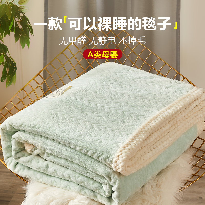 Blanket Quilt Winter Double Layer Thickened plus suede blanket Coral Suede Blanket Spring Autumn and Flannel Single Double Cover Blanket