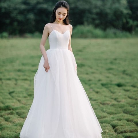 Light Wedding Dress 2021 New Style Bride Off-Shoulder Forest Style Super Fairy Simple White Slimming Evening Dress for Women Summer Light Wedding Dress 2021 New Style Bride Off-Shoulder Forest Style Super Fairy Simple White Slimming Evening Dress for Women Summer