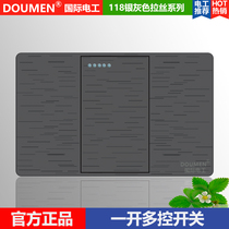 International electrician type 118 concealed silver dark gray switch socket panel household combination one-on multi-control switch