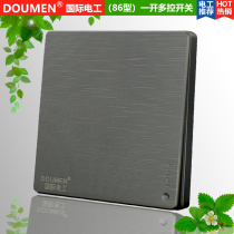 International Electrician Type 86 Concealed Silver Gray Brushed Switch Socket Household Panel Package One-Open Multi-Control Switch