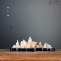 Natural water Taihu stone club hall large and small ornaments traditional new Chinese style mountain-shaped Lingbi stone Yushan ornaments 88