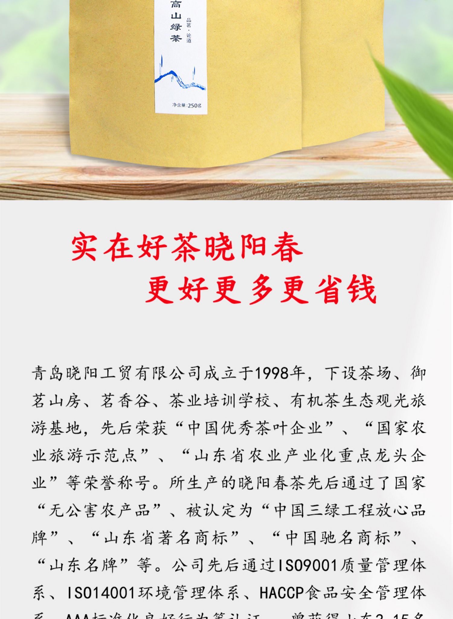 2021新茶高山云雾绿茶500g