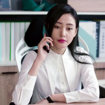 Zhang Tianyi with the same large pointed collar shirt female design feeling small crowdsourced white shirt 2022 Early spring new blouses