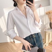 White shirt woman Summer 2022 new stack wearing long sleeves Fashion temperatine with a small female design