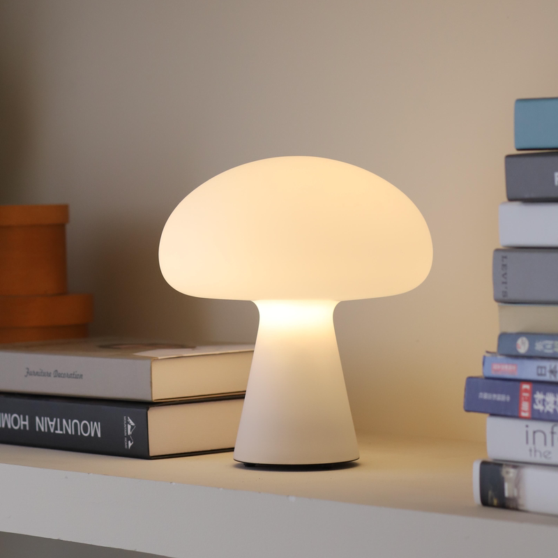 Danish Obello Mushroom Rechargeable Table Lamp Frosted Glass Dimmable Living Room Study Bedroom Bedside Atmosphere Table Lamp