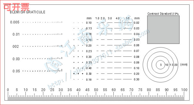 High Precision Point Line Gauge Stain Gauge Stains Caferine Ruler Card Gauge Measure Defective Point Gauge Control Card Grey 25%