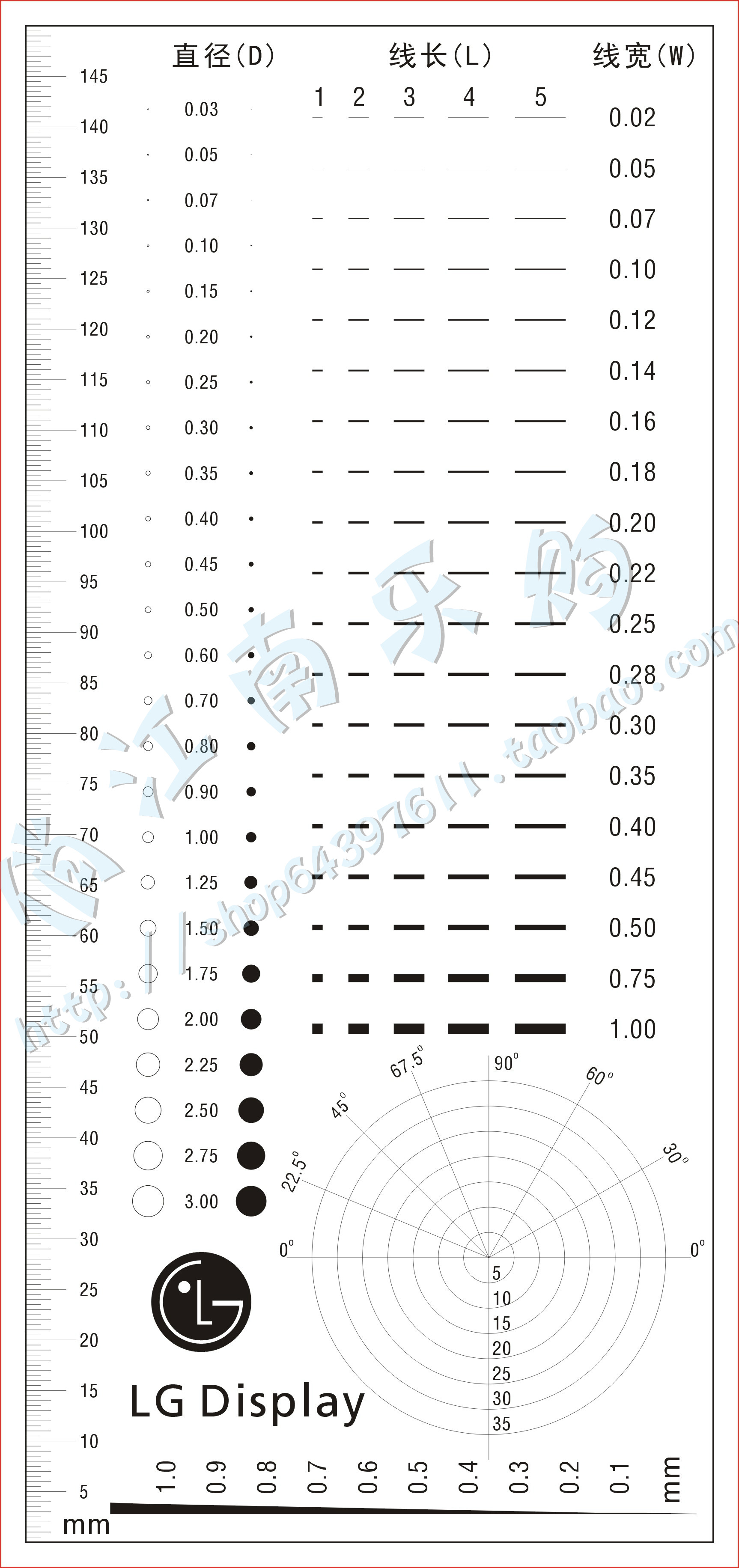 LG Stain Count Card Point Line Gauge Fillin Ruler Multiple-to-card Stain Gauge Defect Point Gauge Inspection Against card