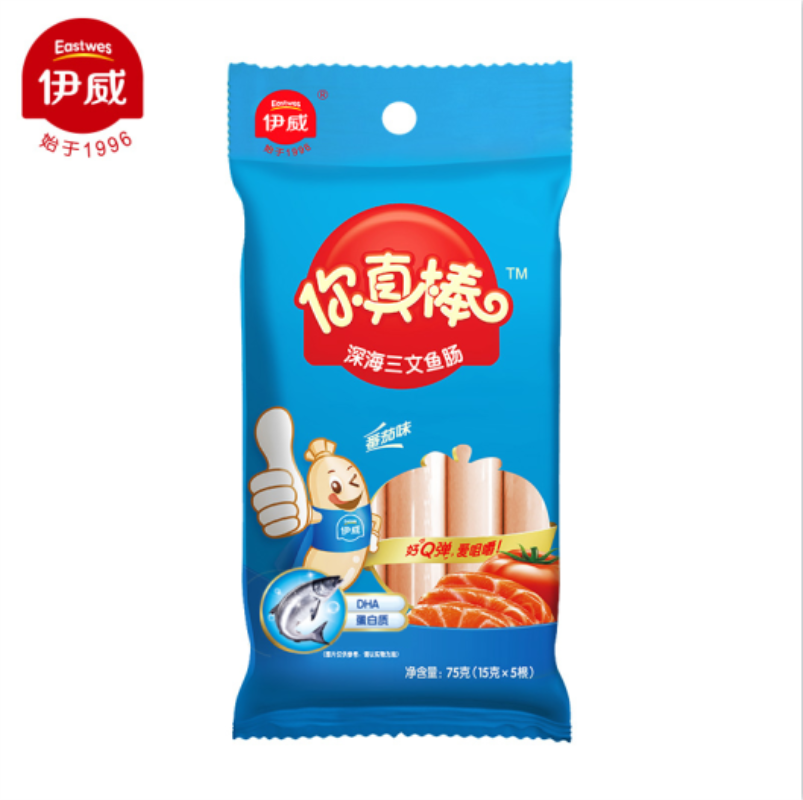 Evie children's snack meat sausage sea salmon sausage 75g infant toddler by-product recipe