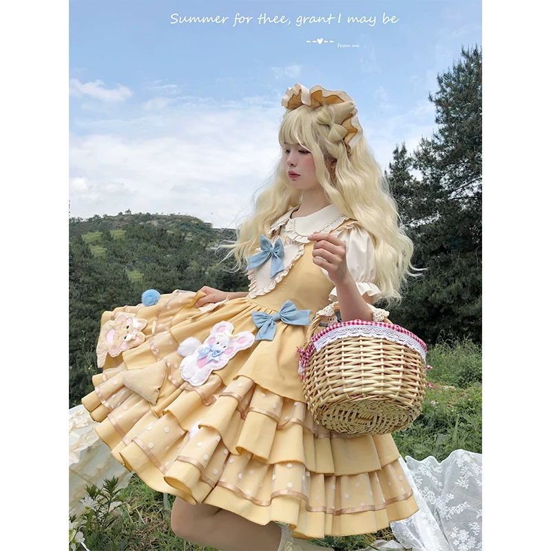Подлинное платье, (Physicals), стиль лолита, с маленькими медведями, Lolita Jsk
