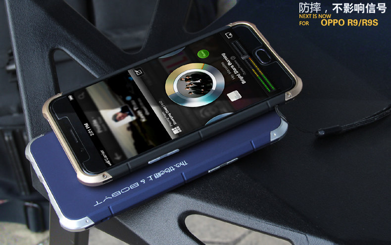 GINMIC Shield Aluminum Metal Frame Hard PC Back Cover Case for OPPO R9s & OPPO R9