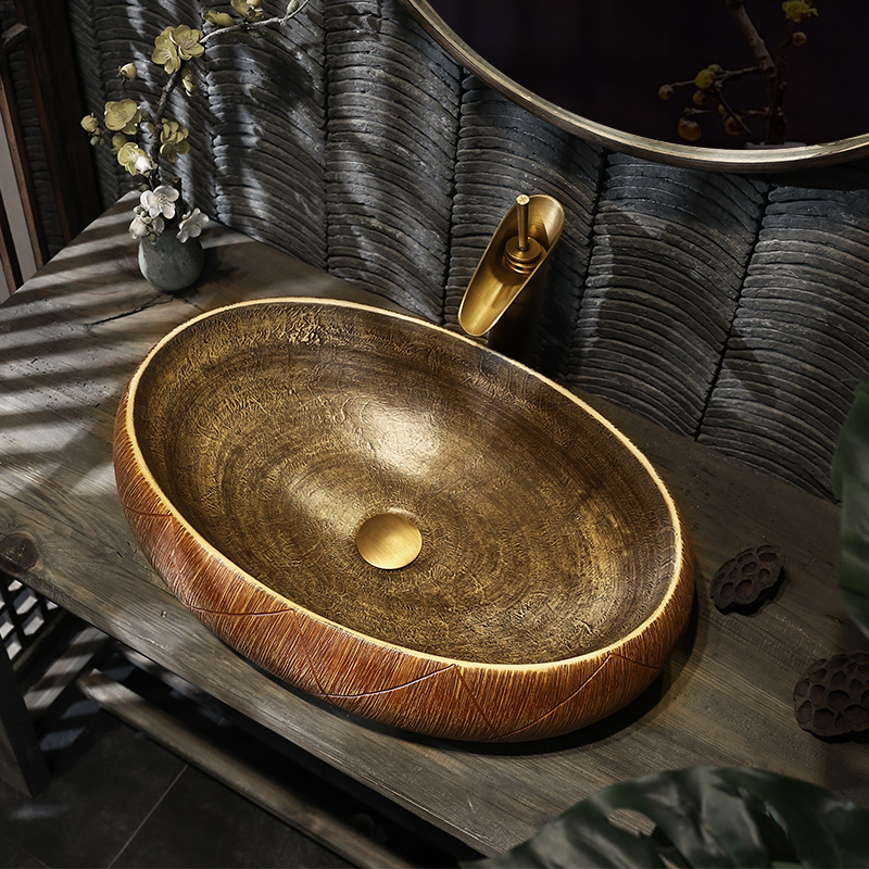 What king of Chinese style restoring ancient ways is the stage art basin oval jingdezhen ceramic lavabo toilet commode basin