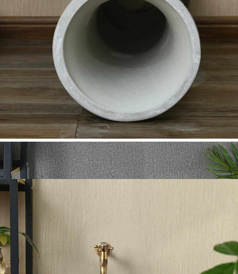 King beautiful ceramic pillar type lavatory basin integrated basin ground column pillar lavabo of jingdezhen ceramics